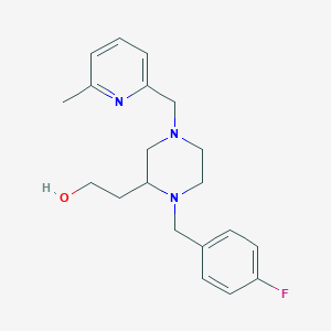 molecular formula C20H26FN3O B6057117 2-{1-(4-fluorobenzyl)-4-[(6-methyl-2-pyridinyl)methyl]-2-piperazinyl}ethanol 
