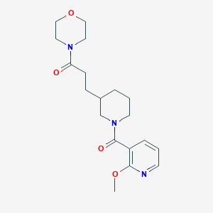 molecular formula C19H27N3O4 B6057129 4-(3-{1-[(2-methoxy-3-pyridinyl)carbonyl]-3-piperidinyl}propanoyl)morpholine 
