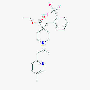 molecular formula C25H31F3N2O2 B6057142 ethyl 1-[1-methyl-2-(5-methyl-2-pyridinyl)ethyl]-4-[2-(trifluoromethyl)benzyl]-4-piperidinecarboxylate 