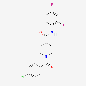 molecular formula C19H17ClF2N2O2 B6057146 1-(4-chlorobenzoyl)-N-(2,4-difluorophenyl)-4-piperidinecarboxamide 