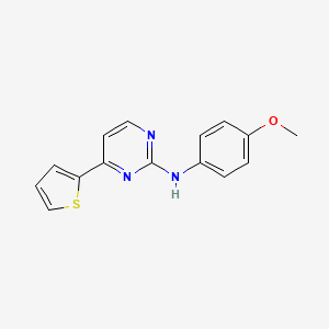 molecular formula C15H13N3OS B6057158 N-(4-methoxyphenyl)-4-(2-thienyl)-2-pyrimidinamine 