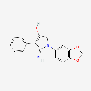 molecular formula C17H14N2O3 B6057162 5-amino-1-(1,3-benzodioxol-5-yl)-4-phenyl-1,2-dihydro-3H-pyrrol-3-one 