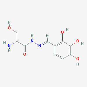 molecular formula C10H13N3O5 B6057165 2-amino-3-hydroxy-N'-[(1E)-(2,3,4-trihydroxyphenyl)methylene]propanohydrazide hydrochloride CAS No. 1848237-07-9