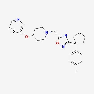 molecular formula C25H30N4O2 B6057168 3-{[1-({3-[1-(4-methylphenyl)cyclopentyl]-1,2,4-oxadiazol-5-yl}methyl)-4-piperidinyl]oxy}pyridine 
