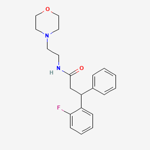 molecular formula C21H25FN2O2 B6057175 3-(2-fluorophenyl)-N-[2-(4-morpholinyl)ethyl]-3-phenylpropanamide 
