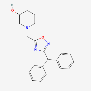 molecular formula C21H23N3O2 B6057187 1-{[3-(diphenylmethyl)-1,2,4-oxadiazol-5-yl]methyl}-3-piperidinol 