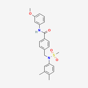 molecular formula C24H26N2O4S B6057188 4-{[(3,4-dimethylphenyl)(methylsulfonyl)amino]methyl}-N-(3-methoxyphenyl)benzamide 