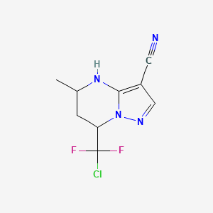 molecular formula C9H9ClF2N4 B6057194 7-[chloro(difluoro)methyl]-5-methyl-4,5,6,7-tetrahydropyrazolo[1,5-a]pyrimidine-3-carbonitrile 