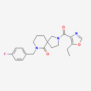 molecular formula C21H24FN3O3 B6057201 2-[(5-ethyl-1,3-oxazol-4-yl)carbonyl]-7-(4-fluorobenzyl)-2,7-diazaspiro[4.5]decan-6-one 