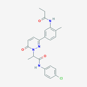 N-(4-chlorophenyl)-2-[3-[4-methyl-3-(propionylamino)phenyl]-6-oxo-1(6H)-pyridazinyl]propanamide
