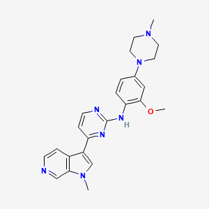 molecular formula C24H27N7O B605721 N-[2-methoxy-4-(4-methylpiperazin-1-yl)phenyl]-4-(1-methylpyrrolo[2,3-c]pyridin-3-yl)pyrimidin-2-amine CAS No. 1594092-37-1