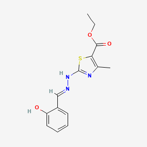molecular formula C14H15N3O3S B6057241 ethyl 2-[2-(2-hydroxybenzylidene)hydrazino]-4-methyl-1,3-thiazole-5-carboxylate 