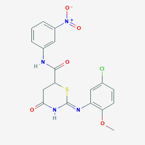 2-[(5-chloro-2-methoxyphenyl)amino]-N-(3-nitrophenyl)-4-oxo-5,6-dihydro-4H-1,3-thiazine-6-carboxamide
