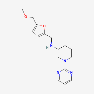 molecular formula C16H22N4O2 B6057252 N-{[5-(methoxymethyl)-2-furyl]methyl}-1-(2-pyrimidinyl)-3-piperidinamine 