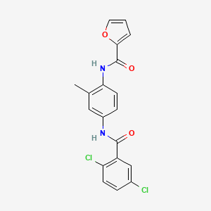 molecular formula C19H14Cl2N2O3 B6057254 N-{4-[(2,5-dichlorobenzoyl)amino]-2-methylphenyl}-2-furamide 