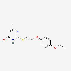 molecular formula C15H18N2O3S B6057269 2-{[2-(4-ethoxyphenoxy)ethyl]thio}-6-methyl-4(3H)-pyrimidinone 