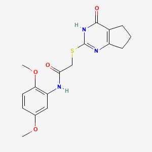 molecular formula C17H19N3O4S B6057271 N-(2,5-dimethoxyphenyl)-2-[(4-oxo-4,5,6,7-tetrahydro-3H-cyclopenta[d]pyrimidin-2-yl)thio]acetamide 