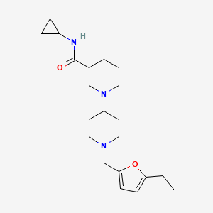 molecular formula C21H33N3O2 B6057295 N-cyclopropyl-1'-[(5-ethyl-2-furyl)methyl]-1,4'-bipiperidine-3-carboxamide 