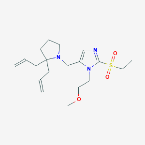 molecular formula C19H31N3O3S B6057303 5-[(2,2-diallyl-1-pyrrolidinyl)methyl]-2-(ethylsulfonyl)-1-(2-methoxyethyl)-1H-imidazole 