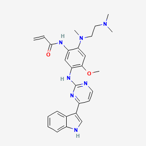 molecular formula C27H31N7O2 B605732 N-(5-((4-(1H-indol-3-yl)pyrimidin-2-yl)amino)-2-((2-(dimethylamino)ethyl)(methyl)amino)-4-methoxyphenyl)acrylamide CAS No. 1421373-98-9