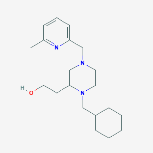 molecular formula C20H33N3O B6057360 2-{1-(cyclohexylmethyl)-4-[(6-methyl-2-pyridinyl)methyl]-2-piperazinyl}ethanol 