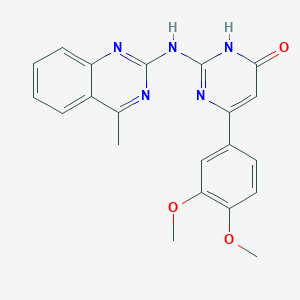 molecular formula C21H19N5O3 B6057364 6-(3,4-dimethoxyphenyl)-2-[(4-methyl-2-quinazolinyl)amino]-4(3H)-pyrimidinone 