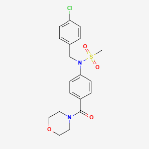 molecular formula C19H21ClN2O4S B6057376 N-(4-chlorobenzyl)-N-[4-(4-morpholinylcarbonyl)phenyl]methanesulfonamide 