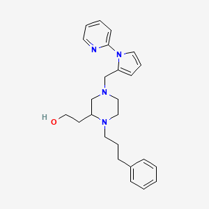 molecular formula C25H32N4O B6057390 2-(1-(3-phenylpropyl)-4-{[1-(2-pyridinyl)-1H-pyrrol-2-yl]methyl}-2-piperazinyl)ethanol 