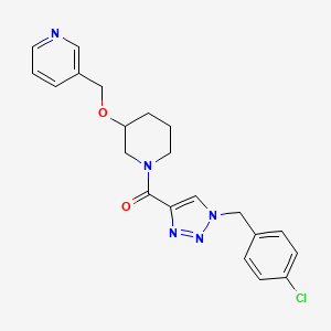 molecular formula C21H22ClN5O2 B6057417 3-{[(1-{[1-(4-chlorobenzyl)-1H-1,2,3-triazol-4-yl]carbonyl}-3-piperidinyl)oxy]methyl}pyridine 