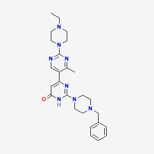 molecular formula C26H34N8O B6057425 2-(4-benzyl-1-piperazinyl)-2'-(4-ethyl-1-piperazinyl)-4'-methyl-4,5'-bipyrimidin-6(1H)-one 