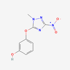 molecular formula C9H8N4O4 B6057447 3-[(1-methyl-3-nitro-1H-1,2,4-triazol-5-yl)oxy]phenol 