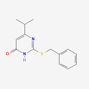 molecular formula C14H16N2OS B6057457 2-(benzylthio)-6-isopropyl-4(3H)-pyrimidinone 
