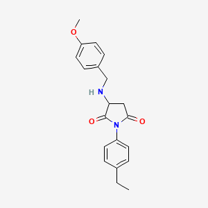 molecular formula C20H22N2O3 B6057472 1-(4-ethylphenyl)-3-[(4-methoxybenzyl)amino]-2,5-pyrrolidinedione 