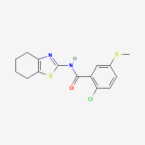 molecular formula C15H15ClN2OS2 B6057473 2-chloro-5-(methylthio)-N-(4,5,6,7-tetrahydro-1,3-benzothiazol-2-yl)benzamide 