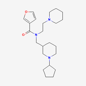 molecular formula C23H37N3O2 B6057479 N-[(1-cyclopentyl-3-piperidinyl)methyl]-N-[2-(1-piperidinyl)ethyl]-3-furamide 