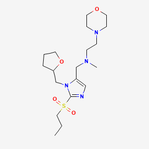 molecular formula C19H34N4O4S B6057497 N-methyl-2-(4-morpholinyl)-N-{[2-(propylsulfonyl)-1-(tetrahydro-2-furanylmethyl)-1H-imidazol-5-yl]methyl}ethanamine 