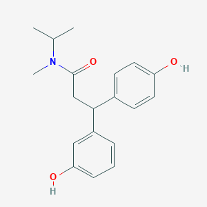 molecular formula C19H23NO3 B6057498 3-(3-hydroxyphenyl)-3-(4-hydroxyphenyl)-N-isopropyl-N-methylpropanamide 