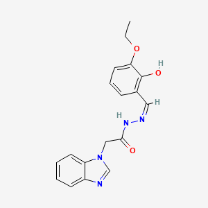 molecular formula C18H18N4O3 B6057500 2-(1H-benzimidazol-1-yl)-N'-(3-ethoxy-2-hydroxybenzylidene)acetohydrazide 