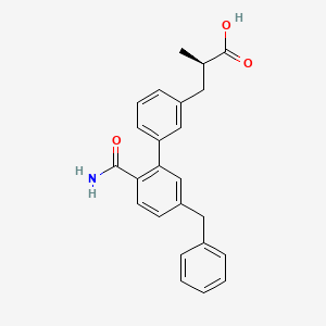 molecular formula C24H23NO3 B605752 (R)-3-(5'-苄基-2'-氨基甲酰基-[1,1'-联苯]-3-基)-2-甲基丙酸 CAS No. 1845753-81-2