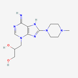 molecular formula C13H21N7O2 B6057526 3-[6-amino-8-(4-methyl-1-piperazinyl)-3H-purin-3-yl]-1,2-propanediol 