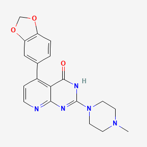 molecular formula C19H19N5O3 B6057539 5-(1,3-benzodioxol-5-yl)-2-(4-methyl-1-piperazinyl)pyrido[2,3-d]pyrimidin-4(3H)-one 