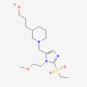 molecular formula C17H31N3O4S B6057545 3-(1-{[2-(ethylsulfonyl)-1-(2-methoxyethyl)-1H-imidazol-5-yl]methyl}-3-piperidinyl)-1-propanol 