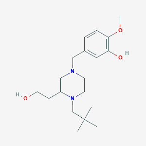 molecular formula C19H32N2O3 B6057555 5-{[4-(2,2-dimethylpropyl)-3-(2-hydroxyethyl)-1-piperazinyl]methyl}-2-methoxyphenol 