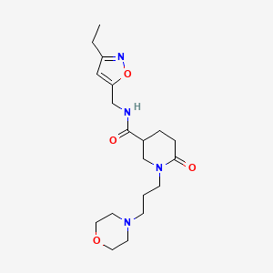 molecular formula C19H30N4O4 B6057582 N-[(3-ethyl-5-isoxazolyl)methyl]-1-[3-(4-morpholinyl)propyl]-6-oxo-3-piperidinecarboxamide 