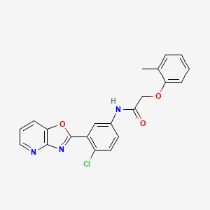 molecular formula C21H16ClN3O3 B6057587 N-(4-chloro-3-[1,3]oxazolo[4,5-b]pyridin-2-ylphenyl)-2-(2-methylphenoxy)acetamide 