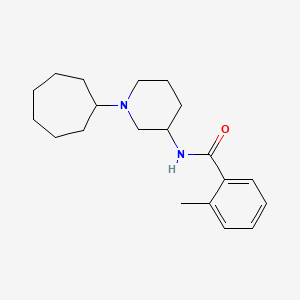 molecular formula C20H30N2O B6057588 N-(1-cycloheptyl-3-piperidinyl)-2-methylbenzamide 
