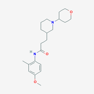 molecular formula C21H32N2O3 B6057599 N-(4-methoxy-2-methylphenyl)-3-[1-(tetrahydro-2H-pyran-4-yl)-3-piperidinyl]propanamide 