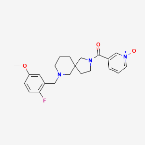 molecular formula C22H26FN3O3 B6057632 7-(2-fluoro-5-methoxybenzyl)-2-[(1-oxido-3-pyridinyl)carbonyl]-2,7-diazaspiro[4.5]decane 