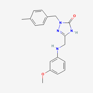 molecular formula C18H20N4O2 B6057644 5-{[(3-methoxyphenyl)amino]methyl}-2-(4-methylbenzyl)-2,4-dihydro-3H-1,2,4-triazol-3-one 