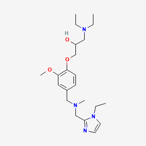 molecular formula C22H36N4O3 B6057647 1-(diethylamino)-3-(4-{[[(1-ethyl-1H-imidazol-2-yl)methyl](methyl)amino]methyl}-2-methoxyphenoxy)-2-propanol 